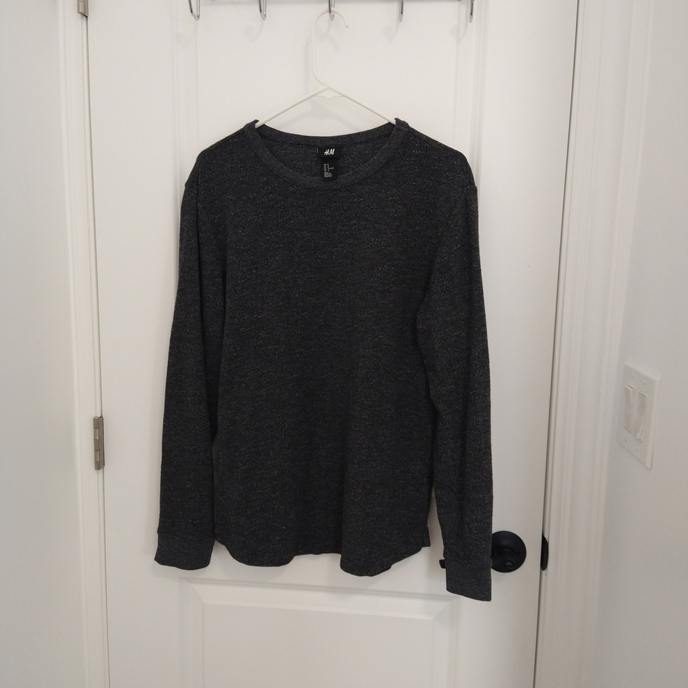 H&M Men's Charcoal Long Sleeve Tee